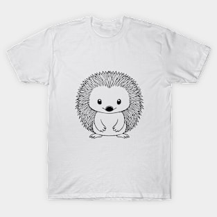 Cute Baby Echidna Animal Outline T-Shirt